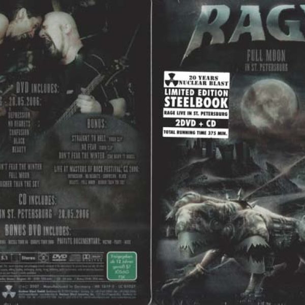 RAGE - Full moon in St. Petersburg - 2-DVD & CD steelbox Box